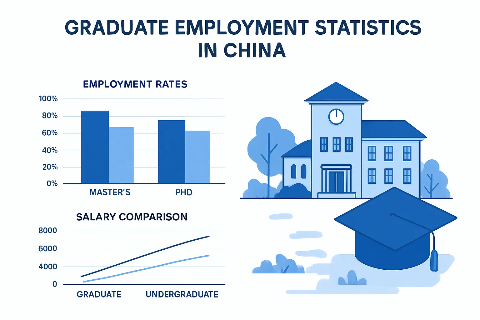 研究生就业率是多少?2026年硕博就业率、起薪与专业差异数据盘点(来源教育部/国家统计局)